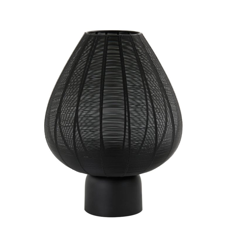 Rustieke ronde zwarte tafellamp Light & Living Suneko - Afbeelding 2