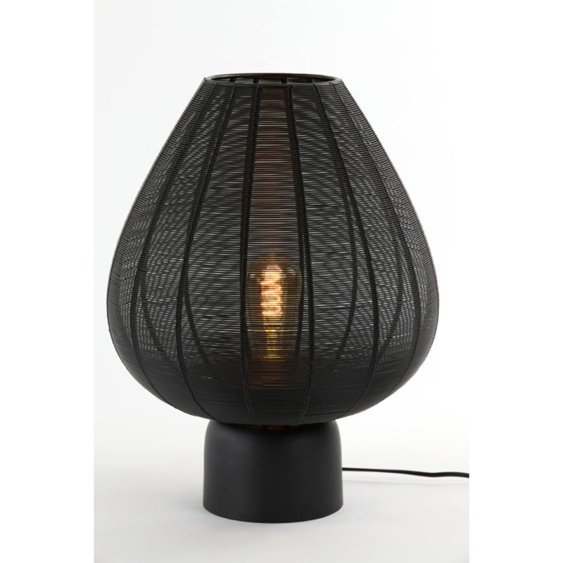 Rustieke ronde zwarte tafellamp Light & Living Suneko - Afbeelding 7