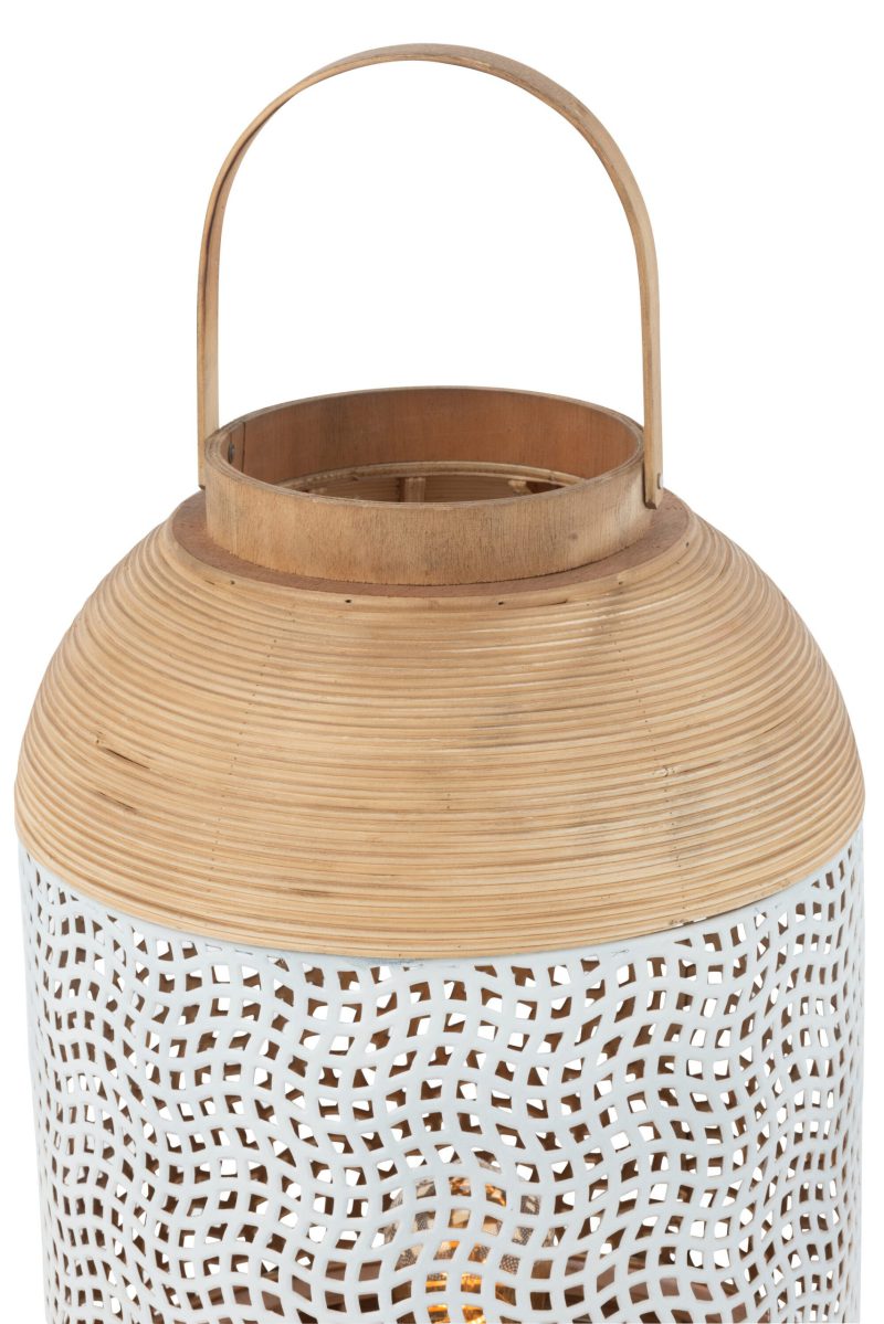 Rustieke tafellamp lantaarn wit Jolipa Spirit - Afbeelding 5