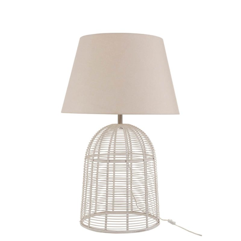 Rustieke wit met beige tafellamp Jolipa Britt - Afbeelding 2