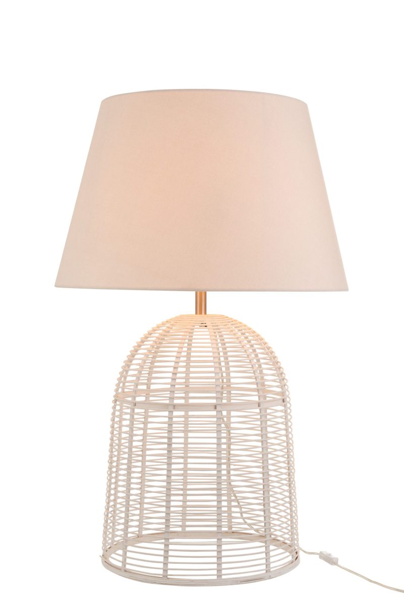Rustieke wit met beige tafellamp Jolipa Britt - Afbeelding 3