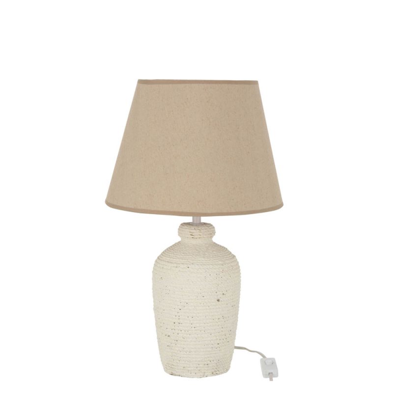 Rustieke wit met beige tafellamp Jolipa Esmee - Afbeelding 2