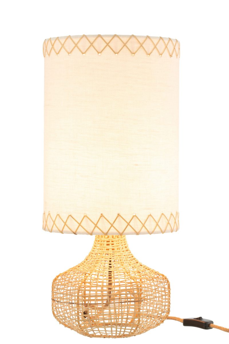 Rustieke wit met beige tafellamp Jolipa Ibiza - Afbeelding 3