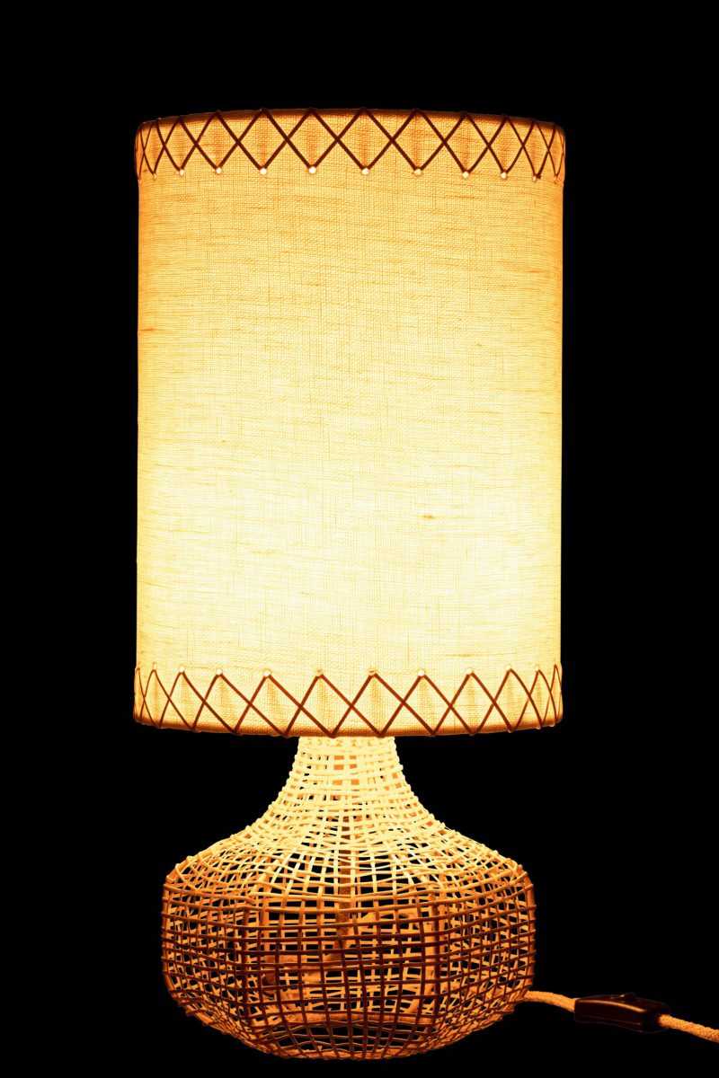 Rustieke wit met beige tafellamp Jolipa Ibiza - Afbeelding 4