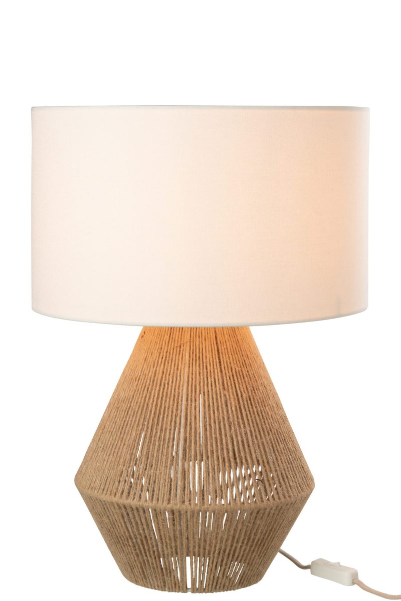 Rustieke wit met beige tafellamp Jolipa String - Afbeelding 3