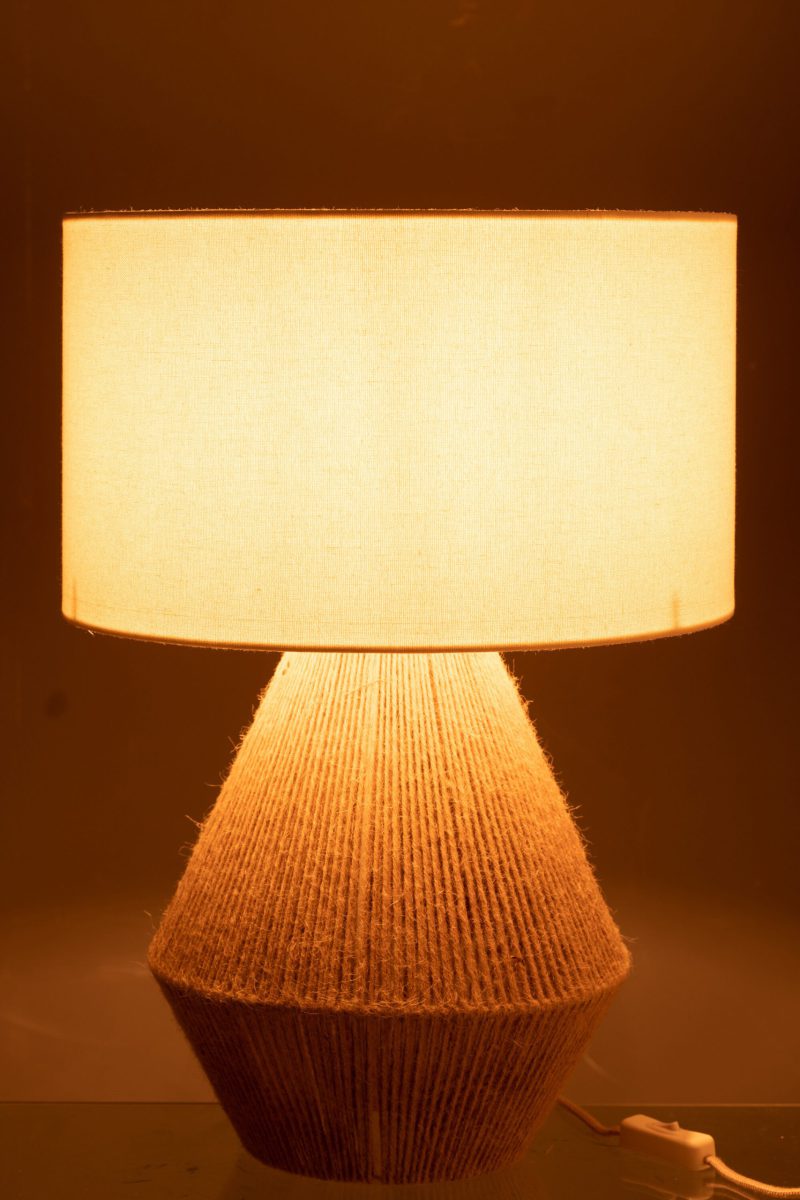 Rustieke wit met beige tafellamp Jolipa String - Afbeelding 4
