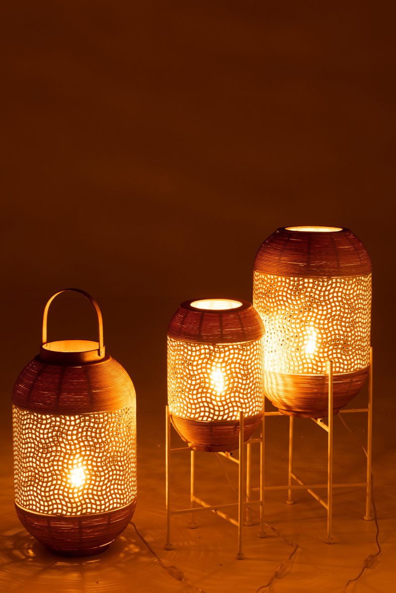Rustieke wit met houten tafellamp Jolipa Spirit - Afbeelding 8