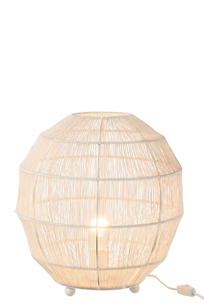 Rustieke witte bolvormige tafellamp Jolipa Calvin - Afbeelding 3