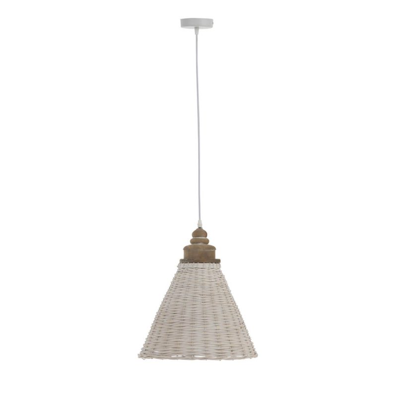 Rustieke witte houten hanglamp Jolipa Johnny - Afbeelding 2