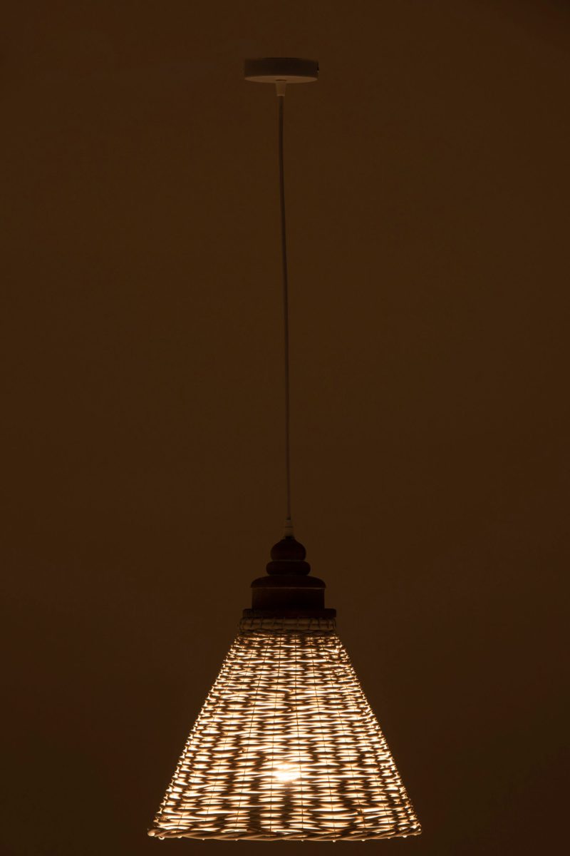 Rustieke witte houten hanglamp Jolipa Johnny - Afbeelding 4
