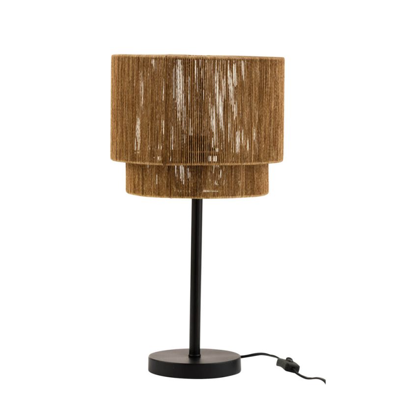 Rustieke zwart met beige tafellamp Jolipa Naia - Afbeelding 2