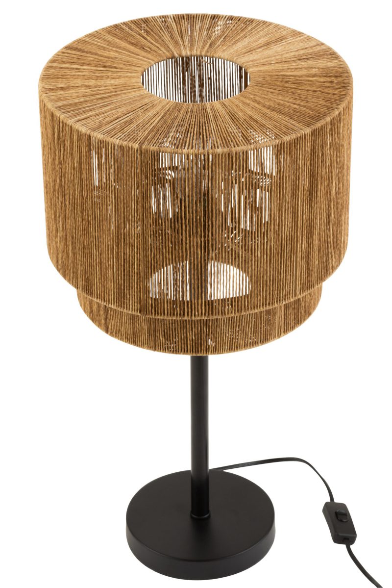 Rustieke zwart met beige tafellamp Jolipa Naia - Afbeelding 6