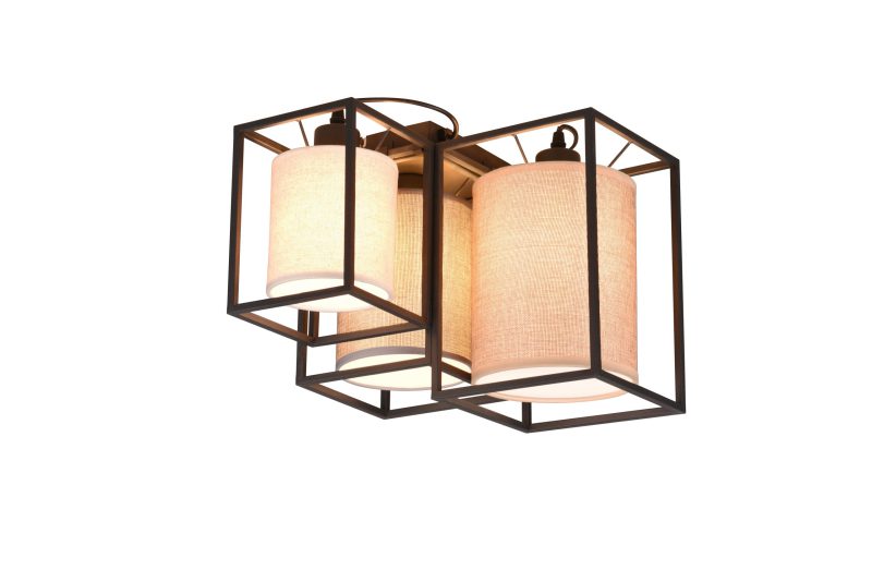 Rustieke zwart met witte plafondlamp Ross - Afbeelding 2