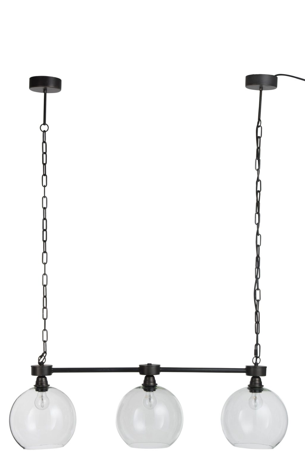 Rustieke zwarte hanglamp drie lichtpunten Jolipa Balls - Afbeelding 2