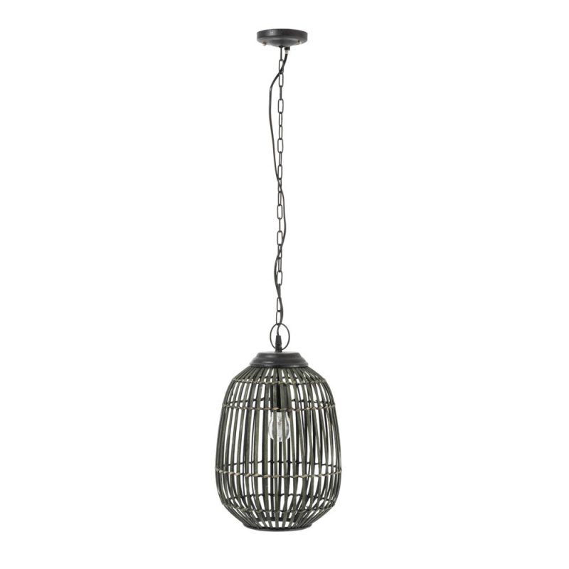 Rustieke zwarte houten hanglamp Jolipa Bars - Afbeelding 2