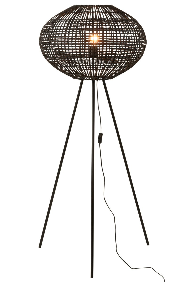 Rustieke zwarte ovale vloerlamp Jolipa Jacky - Afbeelding 3