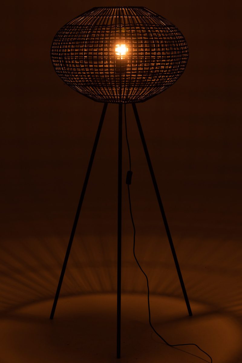 Rustieke zwarte ovale vloerlamp Jolipa Jacky - Afbeelding 4