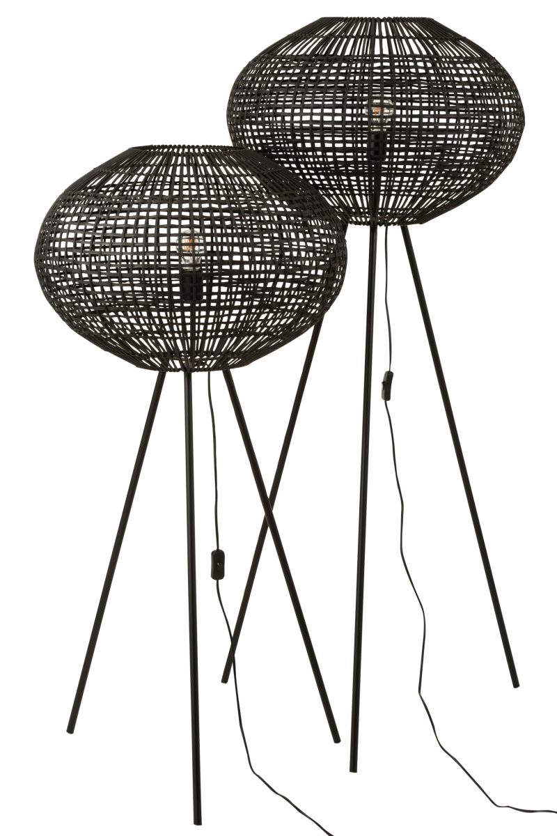 Rustieke zwarte ovale vloerlamp Jolipa Jacky - Afbeelding 5
