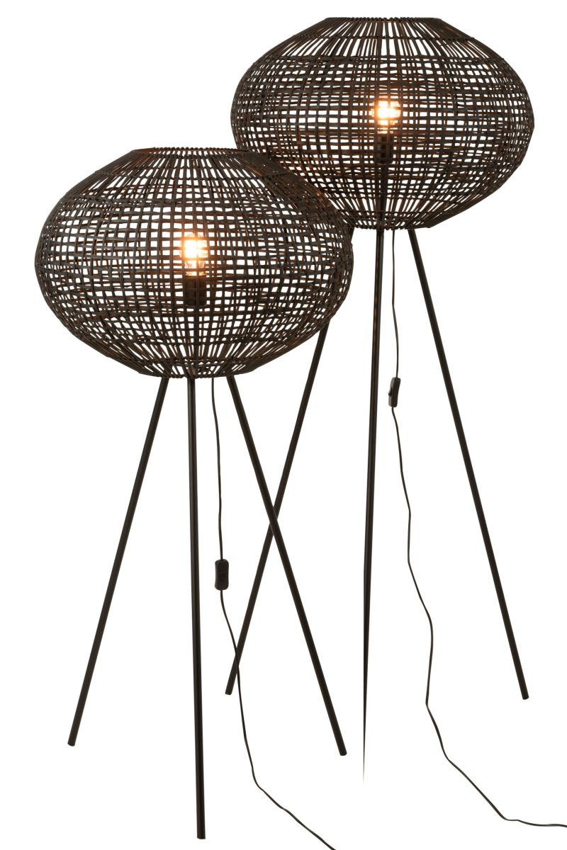 Rustieke zwarte ovale vloerlamp Jolipa Jacky - Afbeelding 6