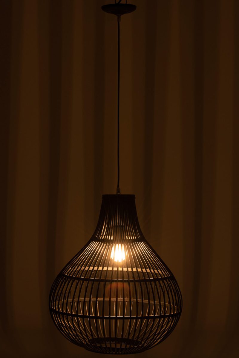 Rustieke zwarte rotan hanglamp Jolipa Bars - Afbeelding 4