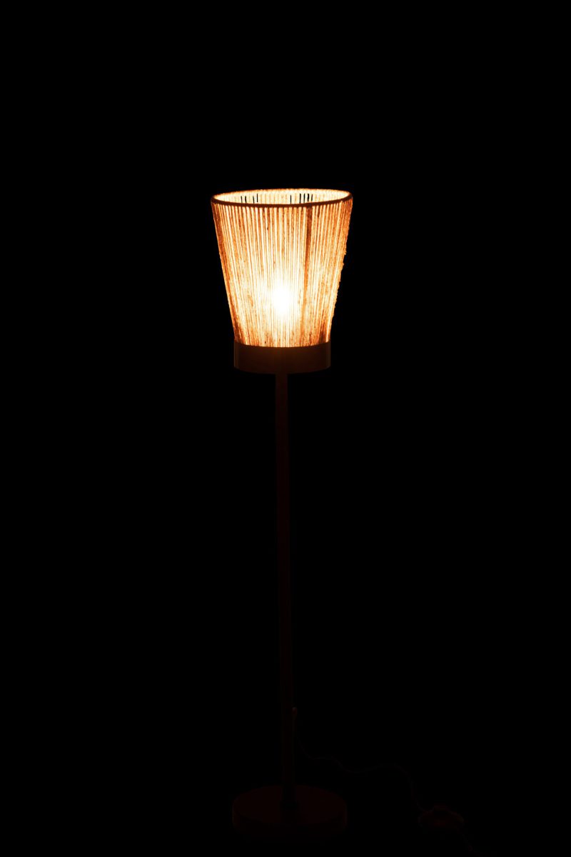 Rustieke zwarte vloerlamp met beige touw Jolipa Luna - Afbeelding 4