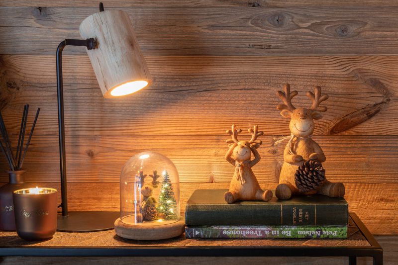 Scandinavische tafellamp zwart met hout Jolipa Silas - Afbeelding 6