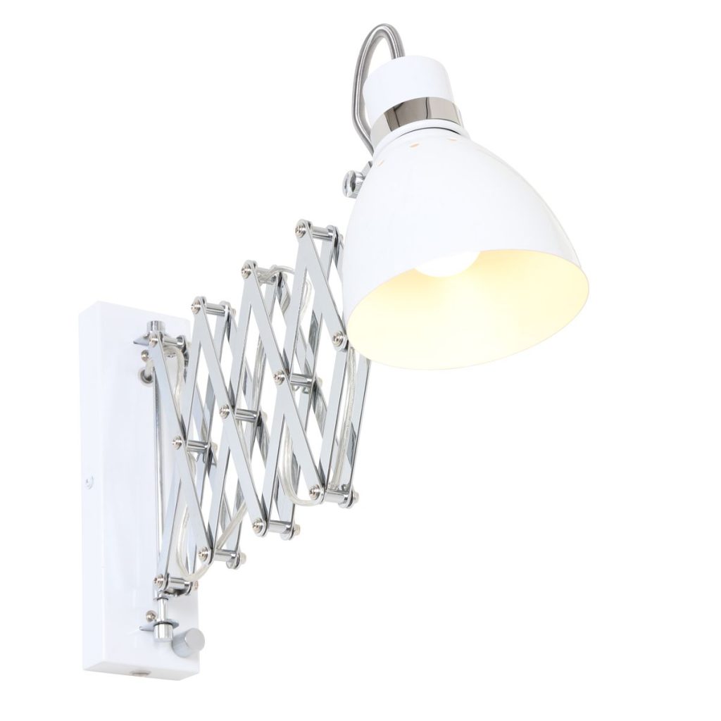 Industriële metalen hanglamp wit scharnierarm Steinhauer Spring - Afbeelding 16