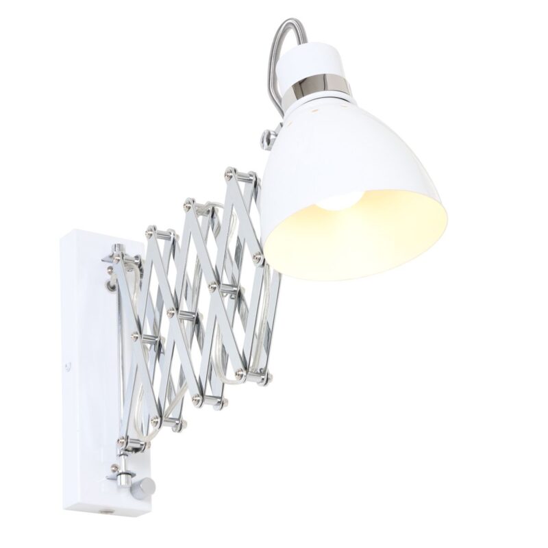 Industriële metalen hanglamp wit scharnierarm Steinhauer Spring - Afbeelding 16