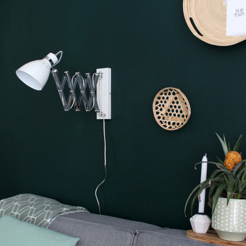 Industriële metalen hanglamp wit scharnierarm Steinhauer Spring - Afbeelding 4