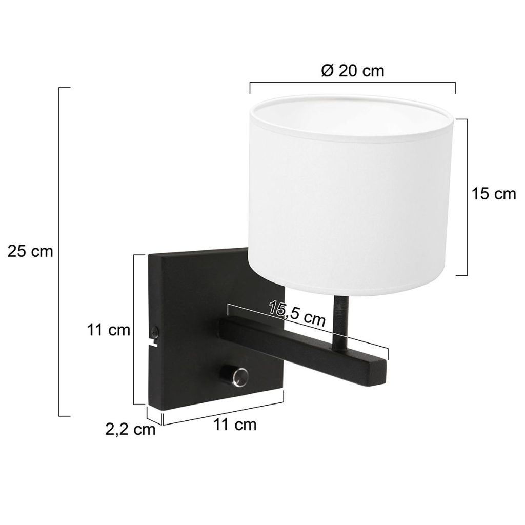 Schemerlamp met witte kap Steinhauer Stang - Afbeelding 6