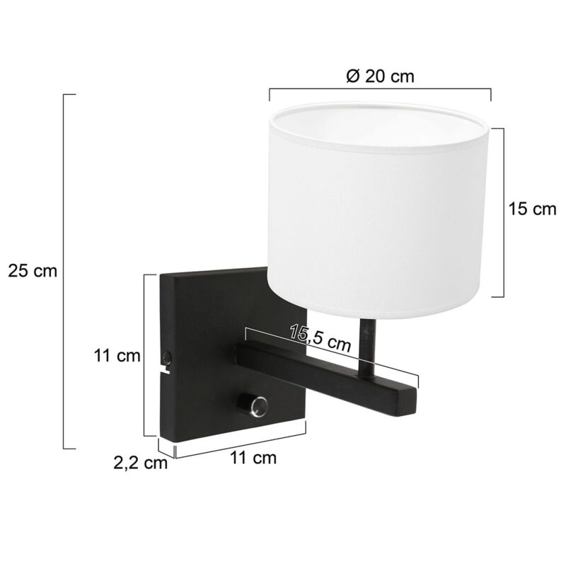 Schemerlamp met witte kap Steinhauer Stang - Afbeelding 6