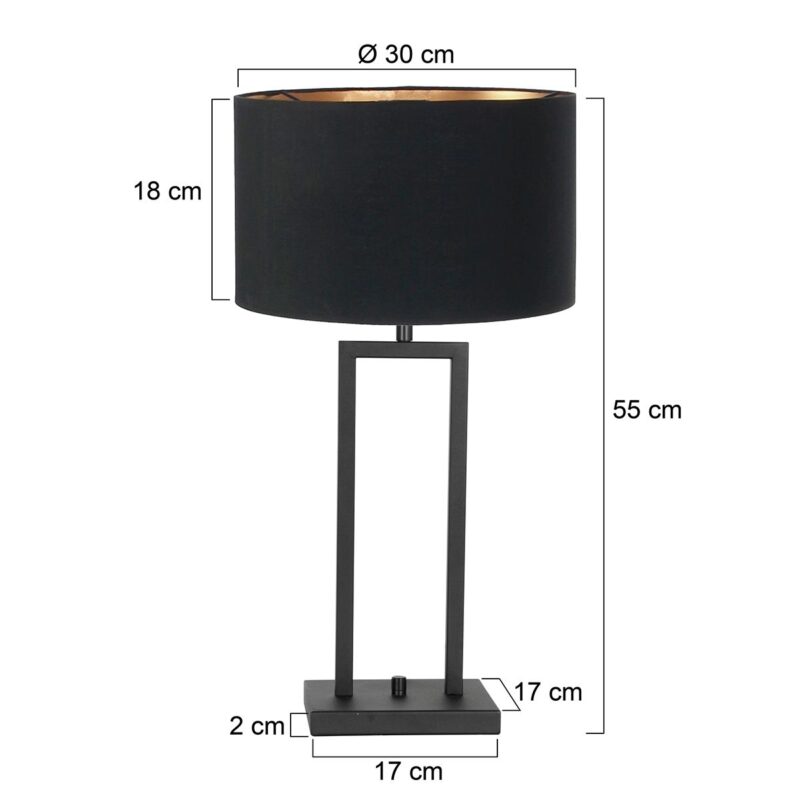 Schemerlamp met zwarte kap Steinhauer Stang - Afbeelding 6