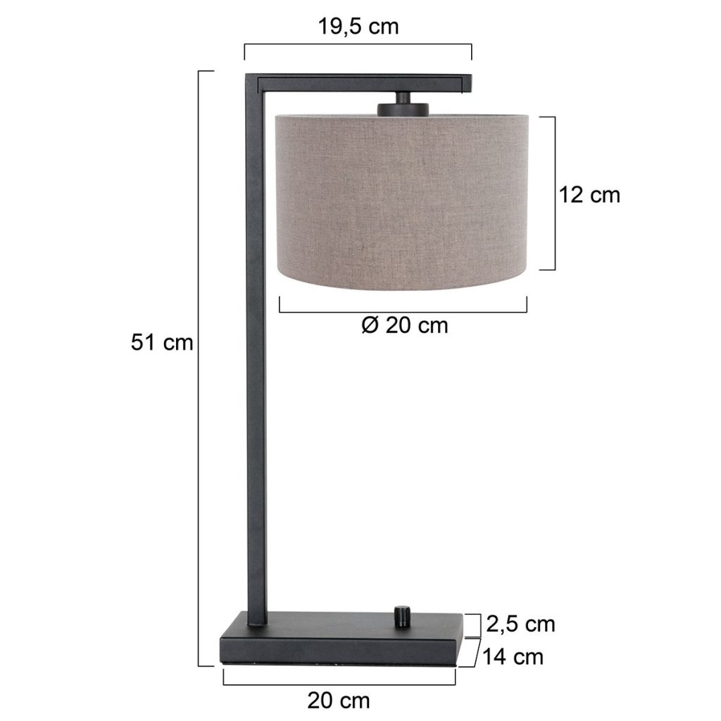 Schemerlamp tafel met beige kap Steinhauer Stang - Afbeelding 6