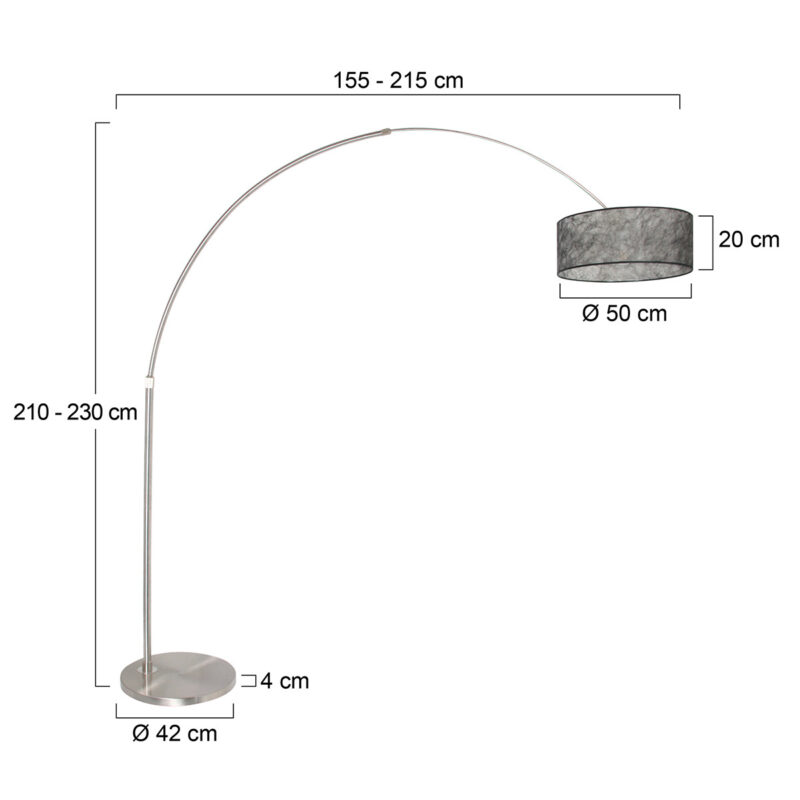 Moderne metalen vloerlamp staal Steinhauer Sparkled light - Afbeelding 7