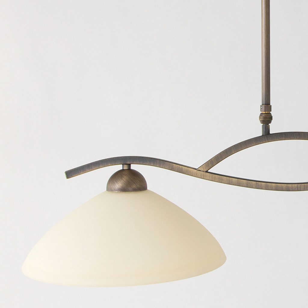 2-lichts hanglamp brons gemarmerd glas Steinhauer Capri - Afbeelding 12