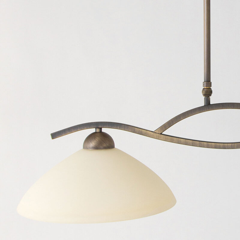 2-lichts hanglamp brons gemarmerd glas Steinhauer Capri - Afbeelding 12