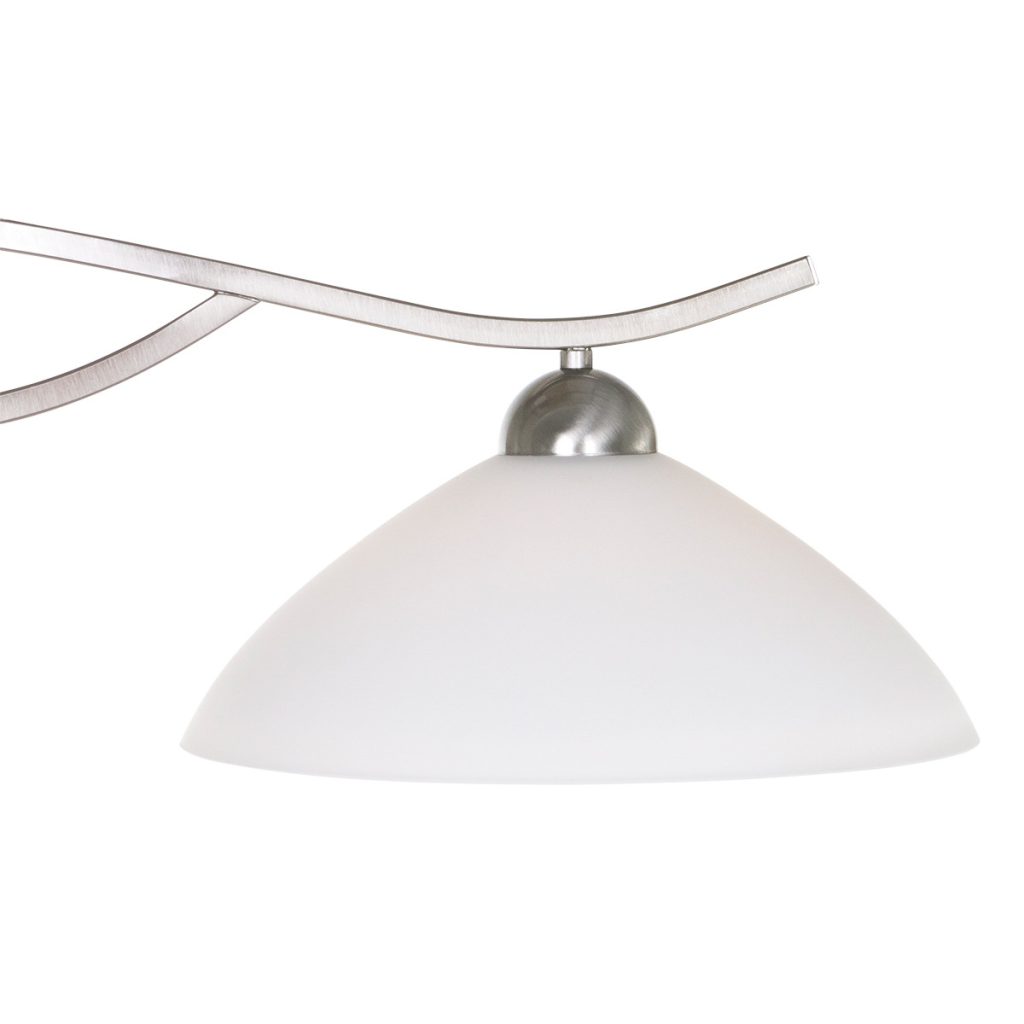 Stalen hanglamp 2-lichts kappen melkglas Steinhauer Capri - Afbeelding 5