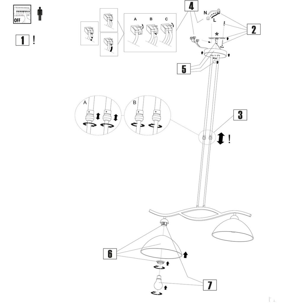 Stalen hanglamp 2-lichts kappen melkglas Steinhauer Capri - Afbeelding 10
