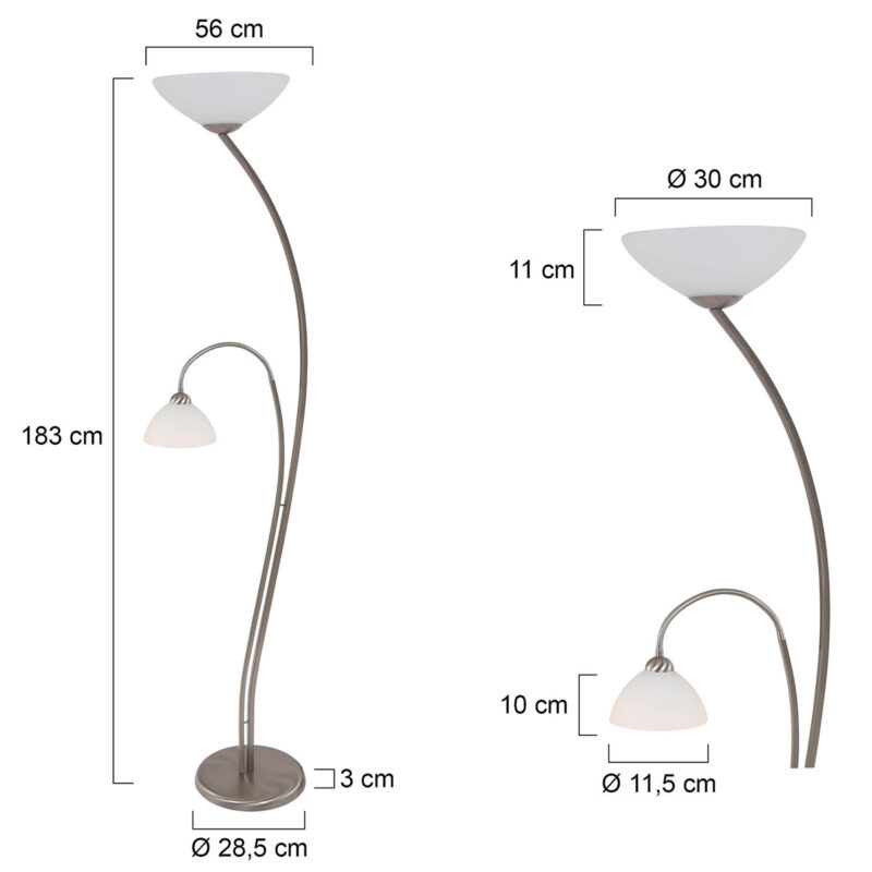 Sierlijke vloerlamp met leesarm Steinhauer Capri - Afbeelding 7