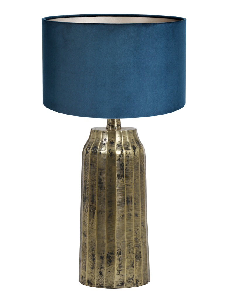 sjieke-sfeerlamp-light-living-timi-goud-met-blauwe-kap-8386go-1