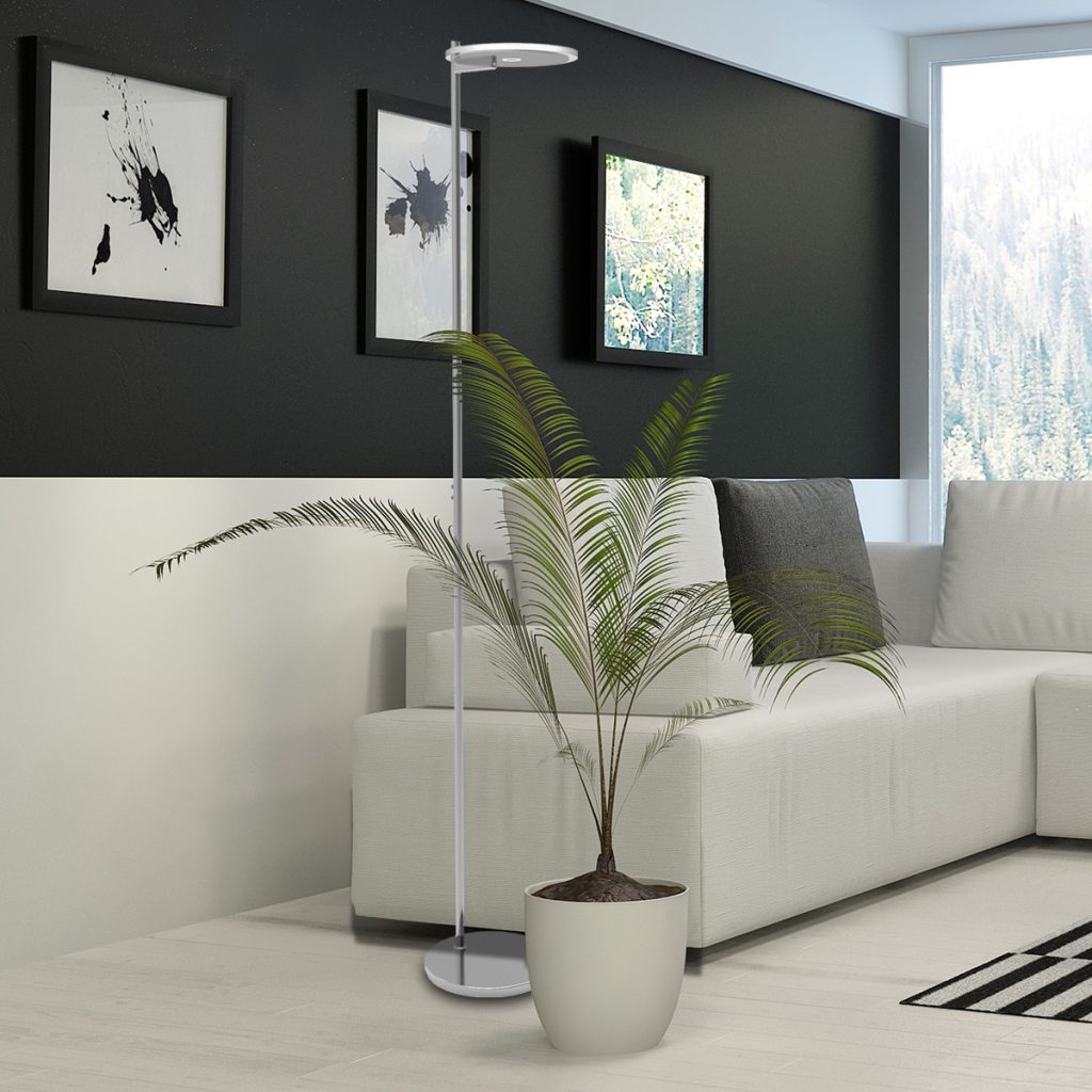 Staalkleurige uplight vloerlamp Steinhauer Turound - Afbeelding 3