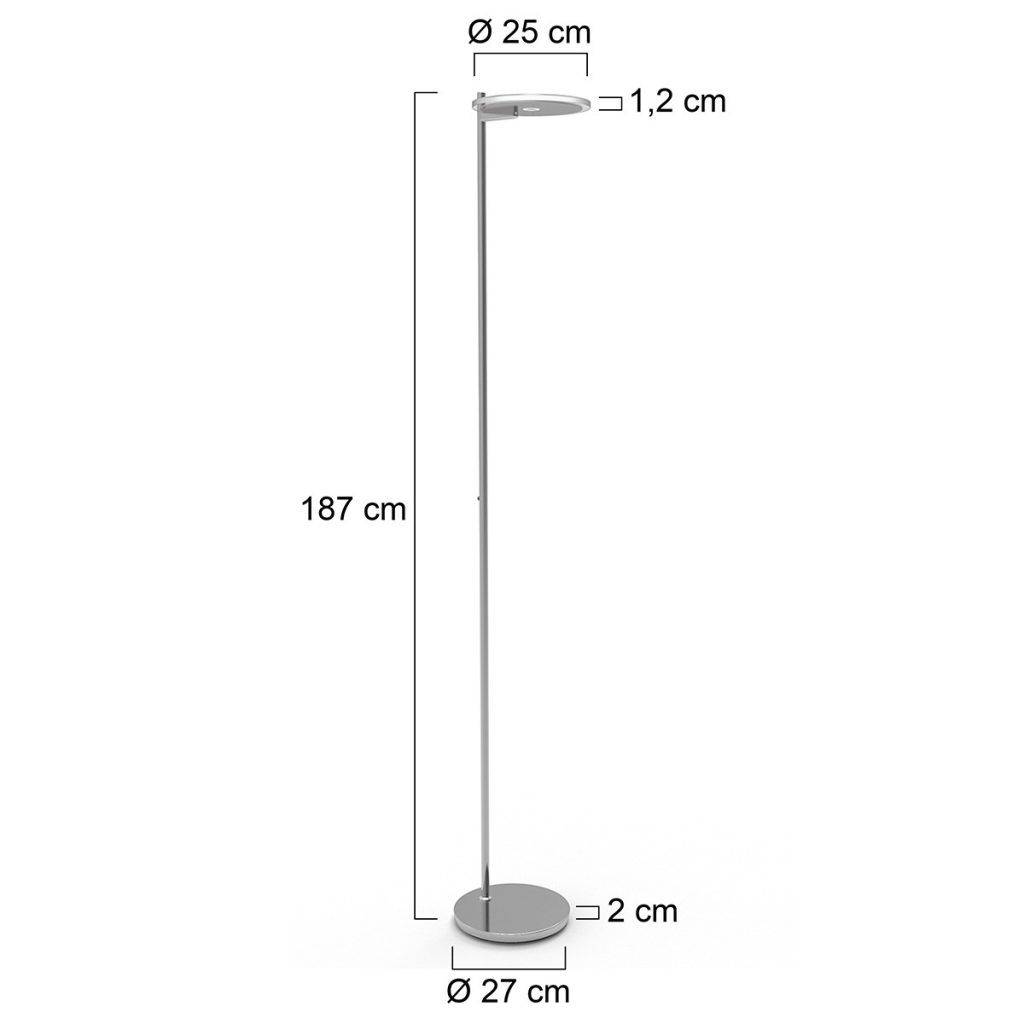 Staalkleurige uplight vloerlamp Steinhauer Turound - Afbeelding 7