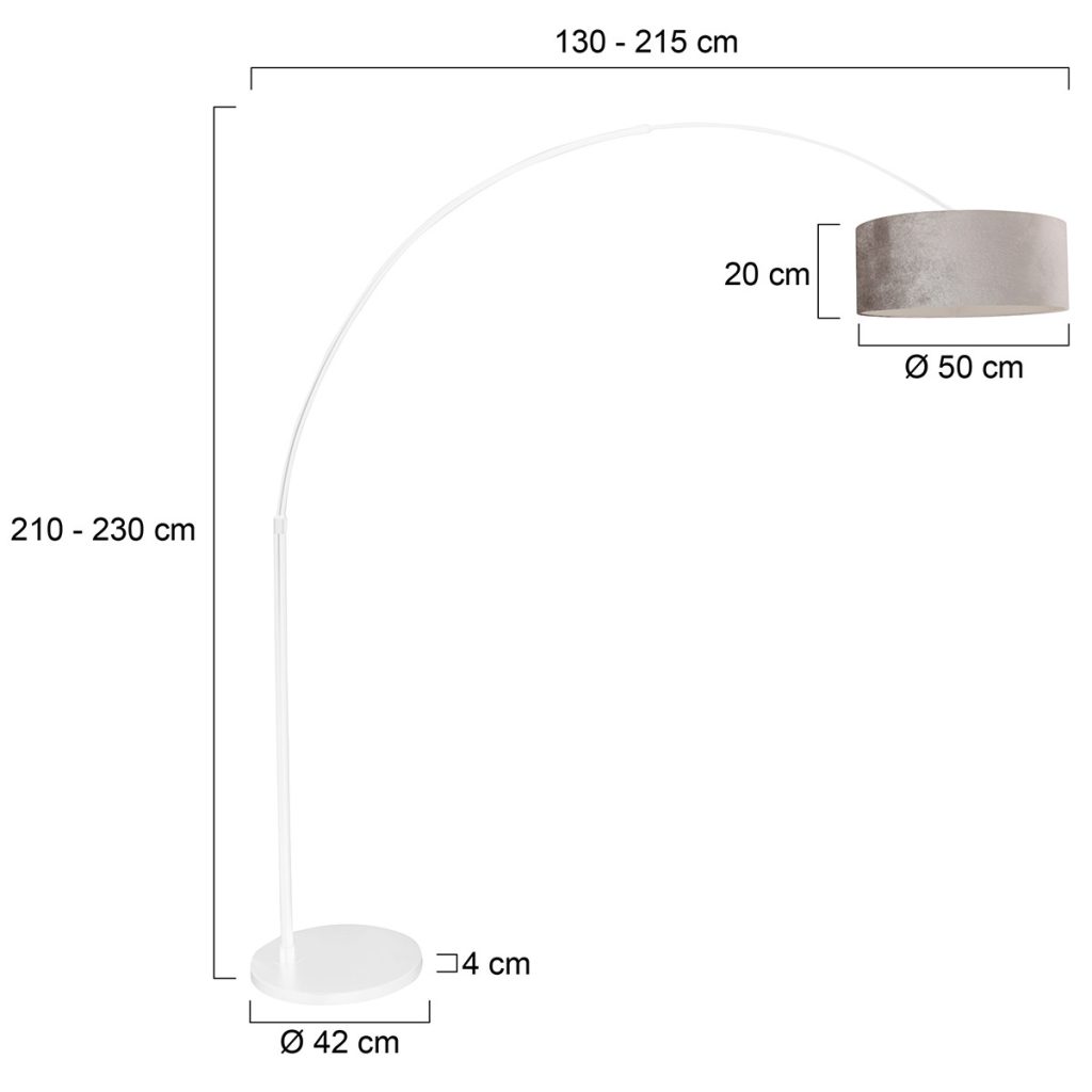 Staande booglamp met grijze kap Steinhauer Sparkled light - Afbeelding 7