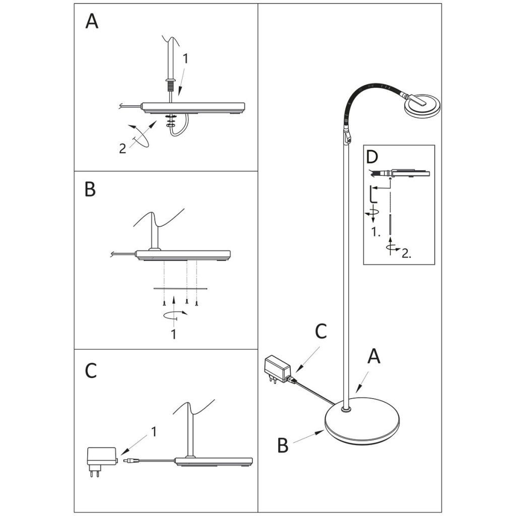 Staande design leeslamp Steinhauer Turound - Afbeelding 8