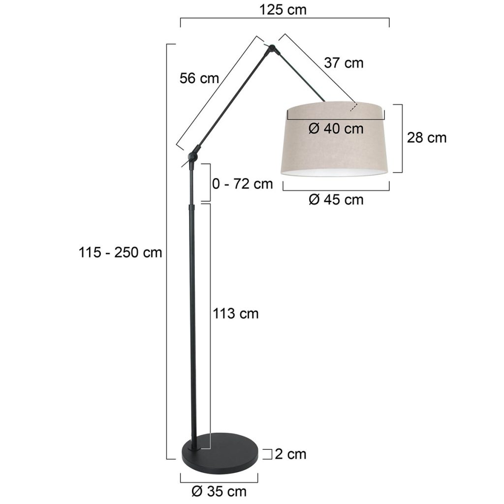Staande lamp met grote knikarm Steinhauer Prestige chic - Afbeelding 6