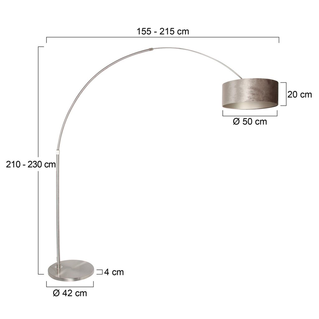 Stalen booglamp met zilveren lampenkap Steinhauer Sparkled light - Afbeelding 6
