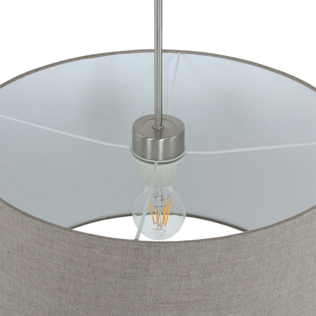 Klassieke grijze linnen hanglamp Steinhauer Sparkled light - Afbeelding 5