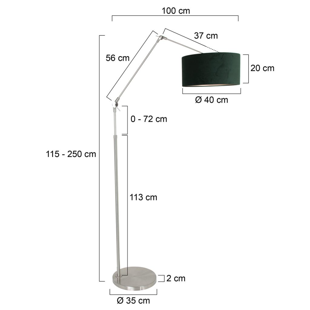 Stalen knikarm vloerlamp Steinhauer Prestige chic - Afbeelding 6