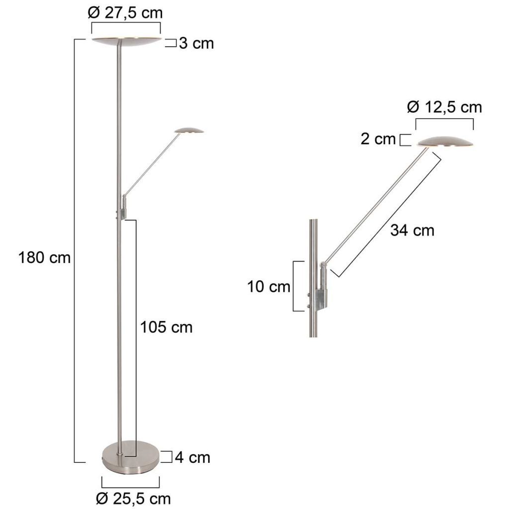 Stalen leeslamp Steinhauer Daphne - Afbeelding 7