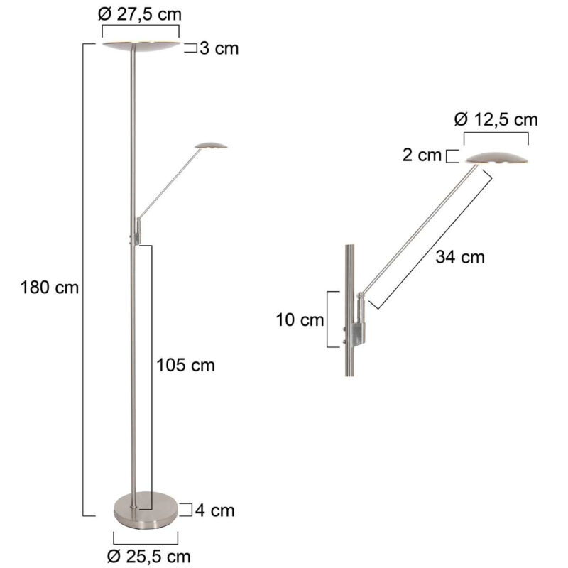 Stalen leeslamp Steinhauer Daphne - Afbeelding 7
